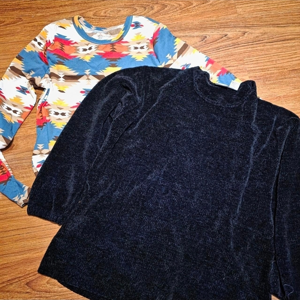 Trendy Multicolor Patterned And Black Sweatshirt … - image 1